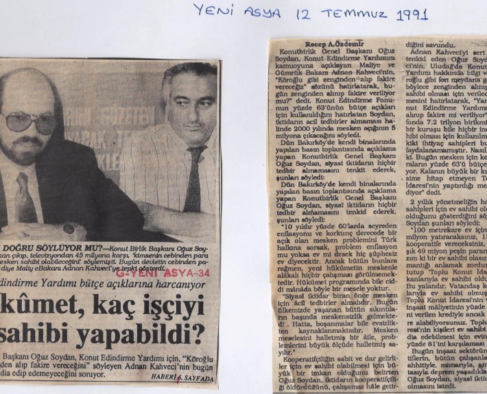 12 Temmuz 1991 Yeni Asya